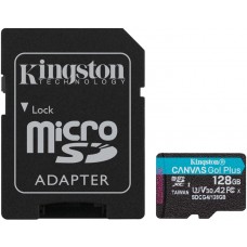 Kingston 128GB microSD A2 UHS-I U3 (V30) Canvas Go Plus Gen 4 +SD adapter
